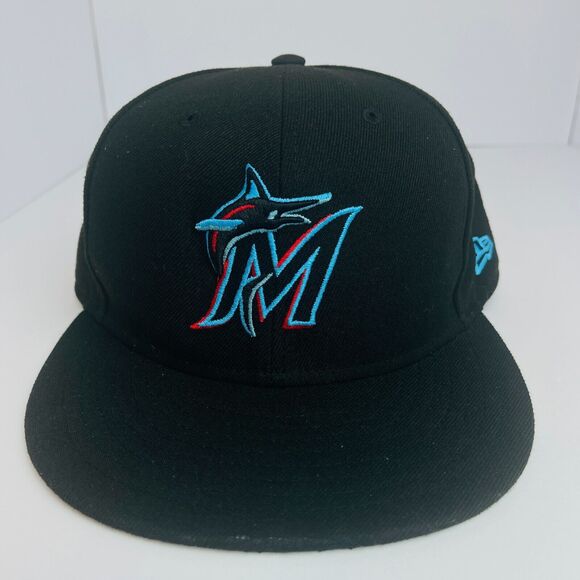 Florida Marlins Baseball Cap Official MLB On Field Players Hat Black Mens 7¼ - Picture 1 of 8